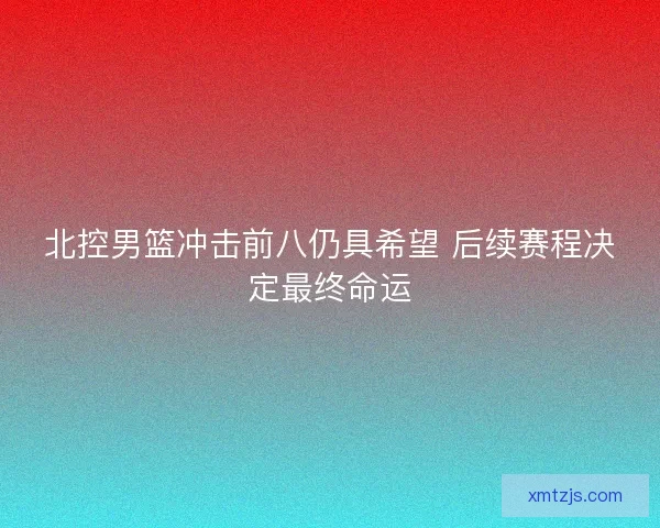 北控男篮冲击前八仍具希望 后续赛程决定最终命运