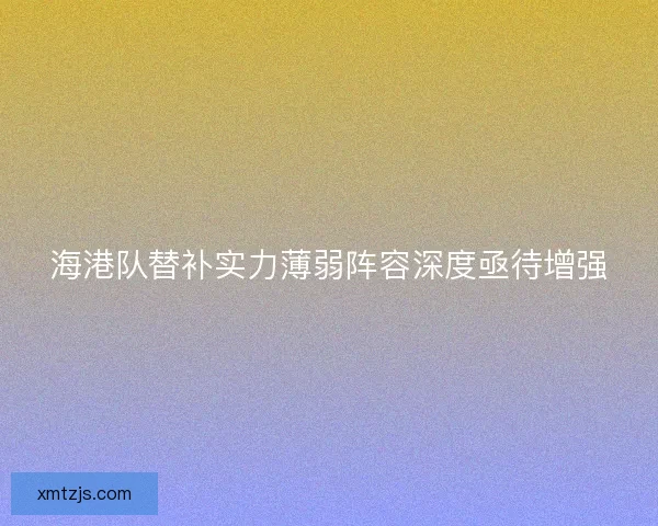 海港队替补实力薄弱阵容深度亟待增强
