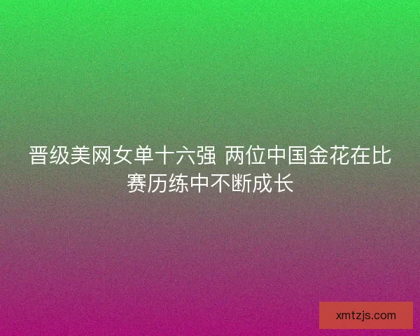 晋级美网女单十六强 两位中国金花在比赛历练中不断成长