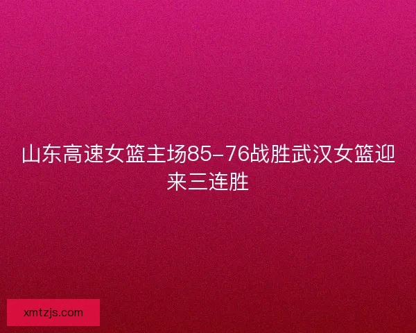 山东高速女篮主场85-76战胜武汉女篮迎来三连胜